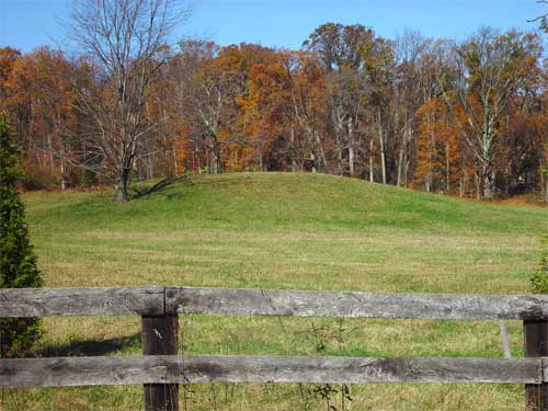 Burial mound for the graves of powhatan